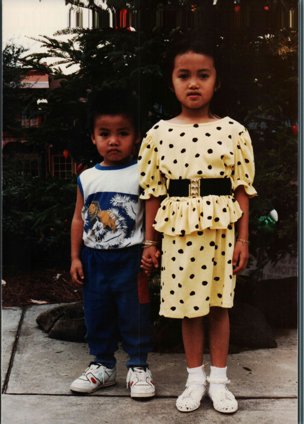 Hong with her brother Michael