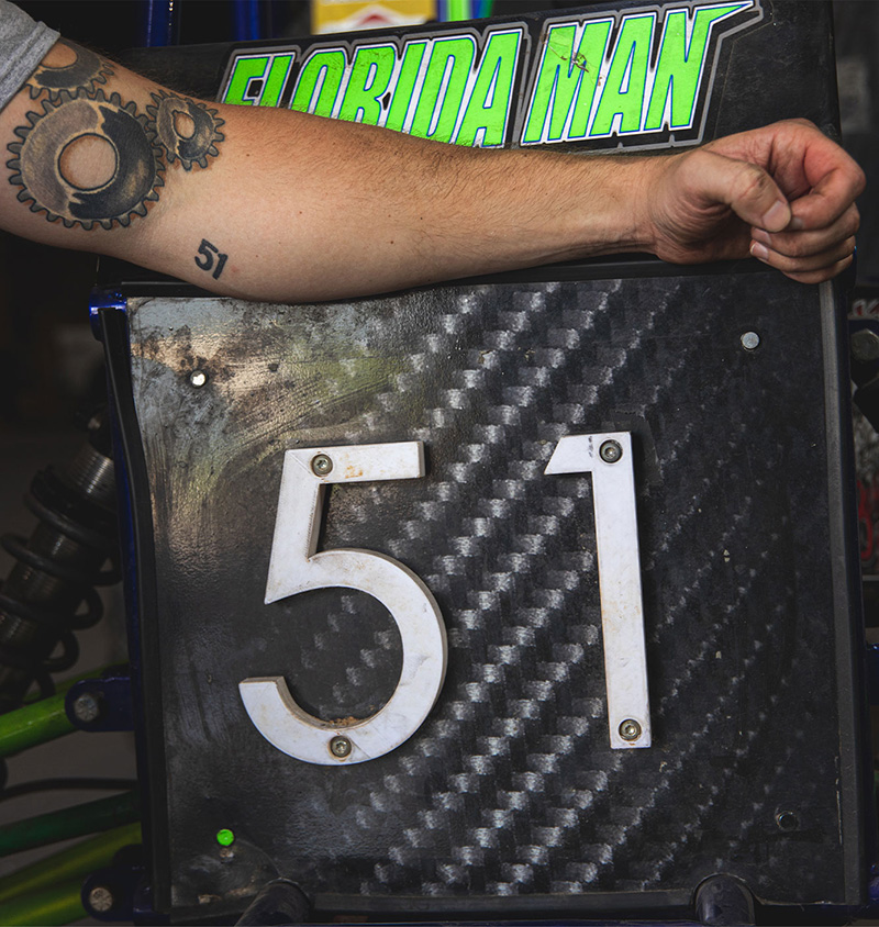 Steven Thornton with 51 tattoo