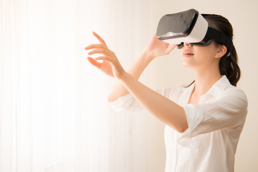 Woman using a VR headset