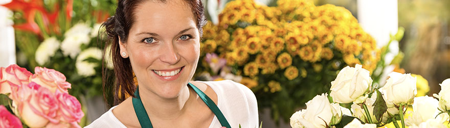 Person working in a flower shop