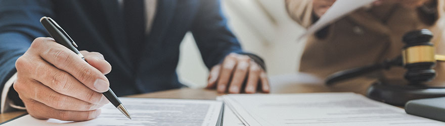 paralegal working on contract