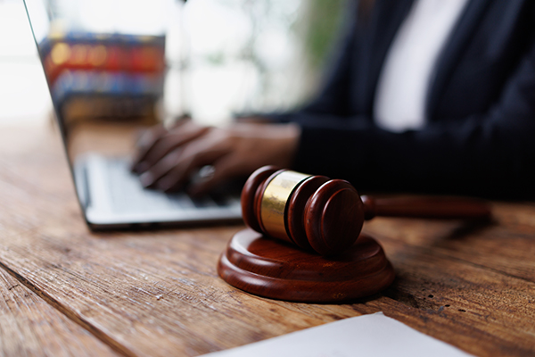 legal assistant working on contract
