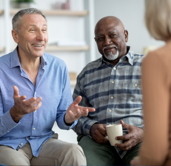 Group of older adults talking