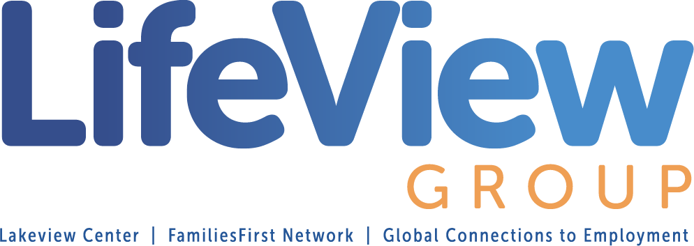 LifeView Group logo with a tagline of Lakeview Center, FamiliesFirst Network, Global Connections to Employment.