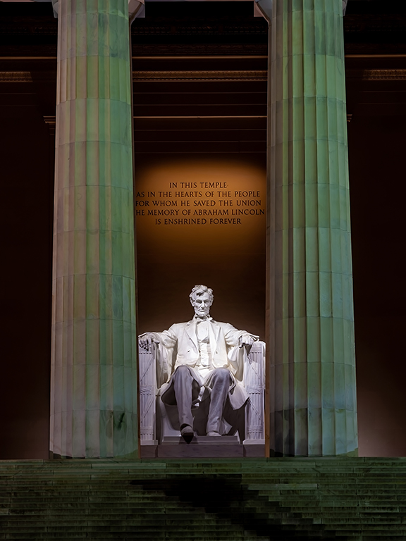 Lincoln Memorial at night in Washington, D.C.