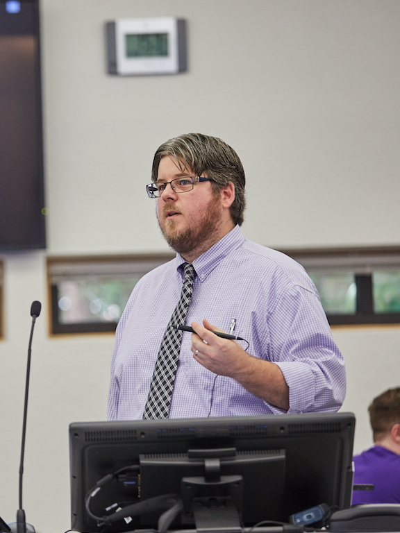 a professor giving a lecture