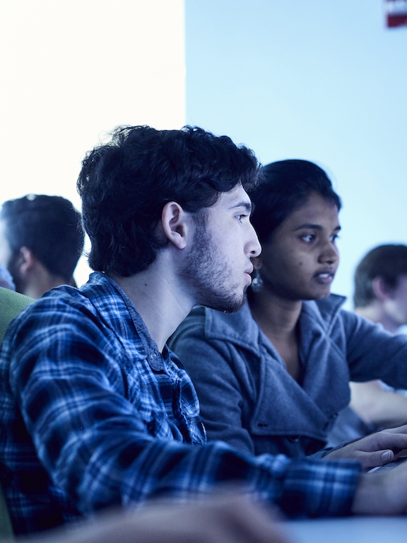 students working in a computer lab