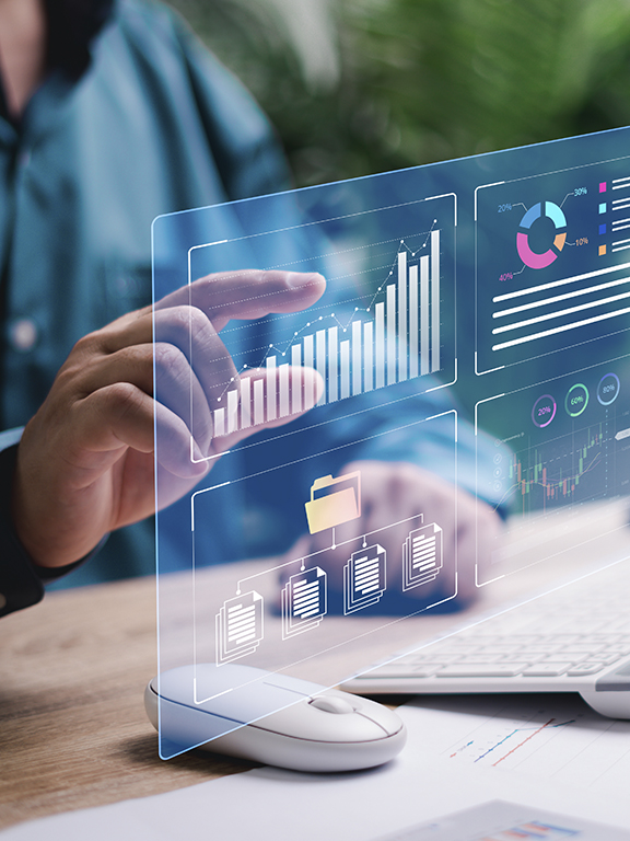 data on meeting table