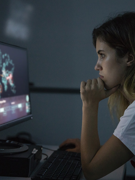 student analysis data on a computer screen