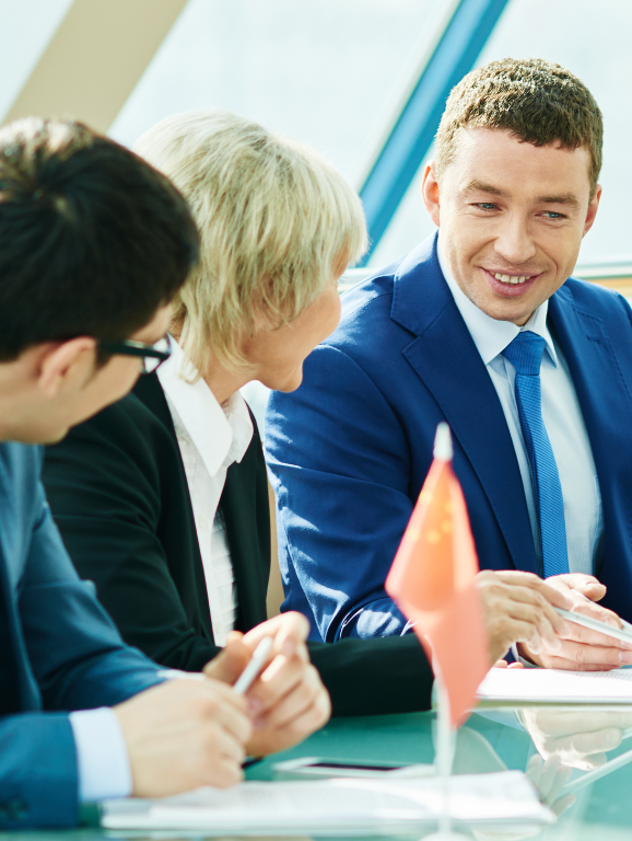 Group of individuals having political meeting