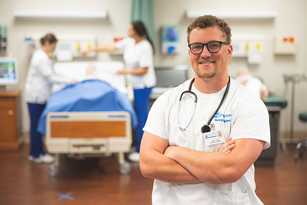 Nursing student in a hospital enviroment