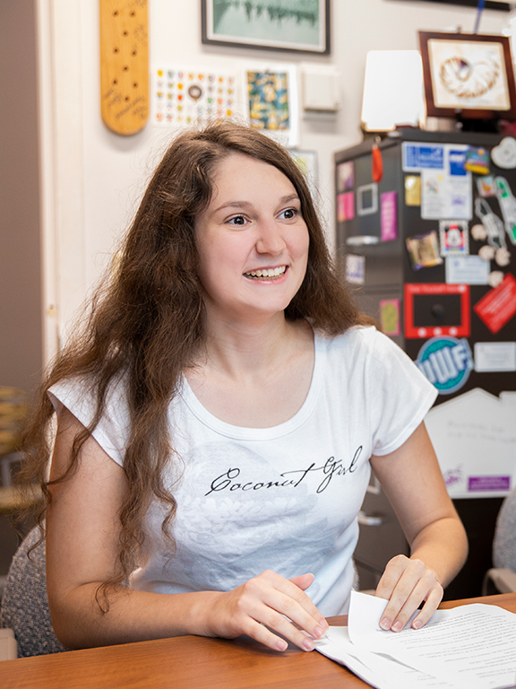UWF Psychology student receiving tutoring assistance.