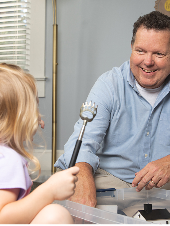 Social Worker playing with a child