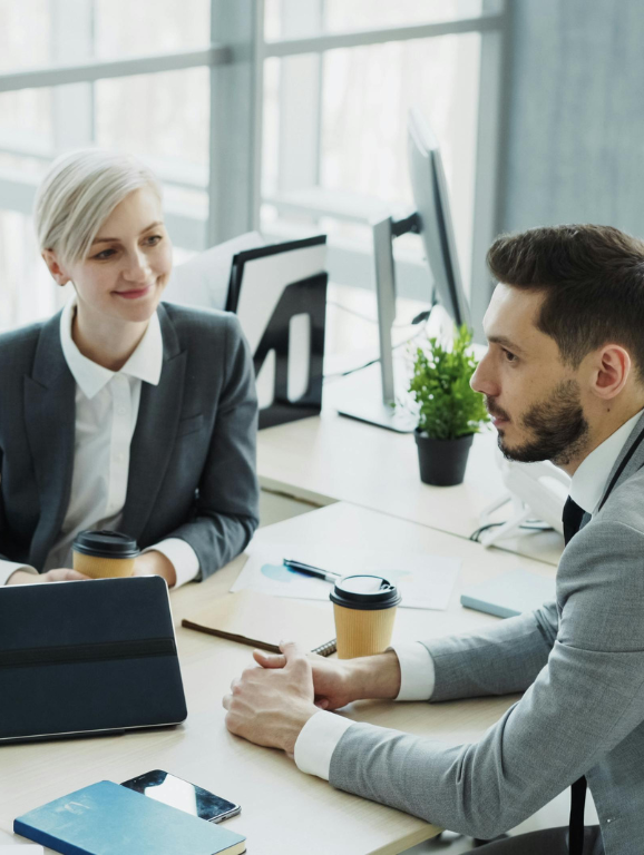 Finance professionals collaborating