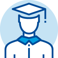 graduation cap on head graphic