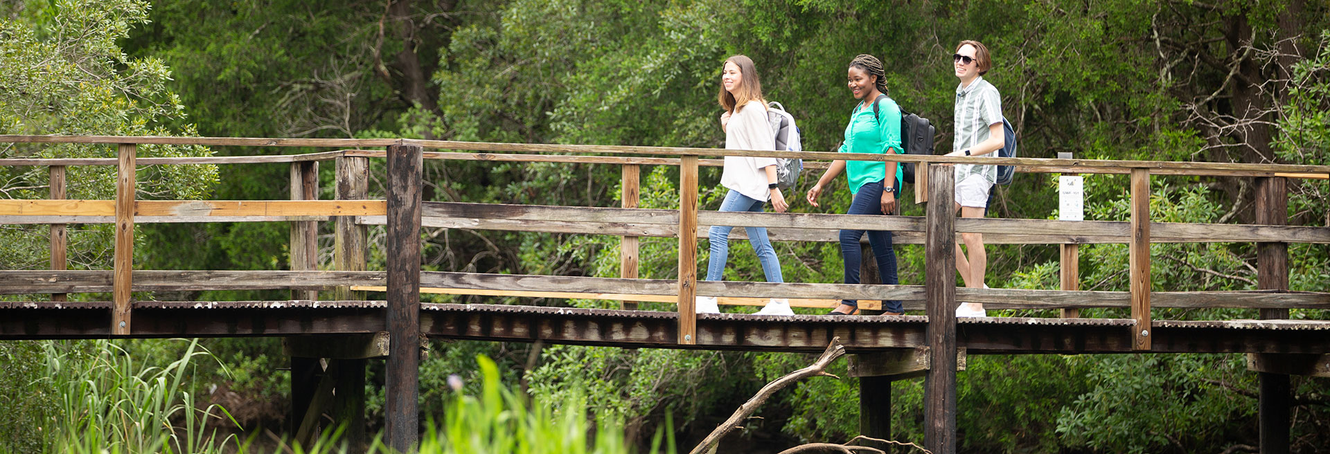 uwf students on the edward ball nature trail