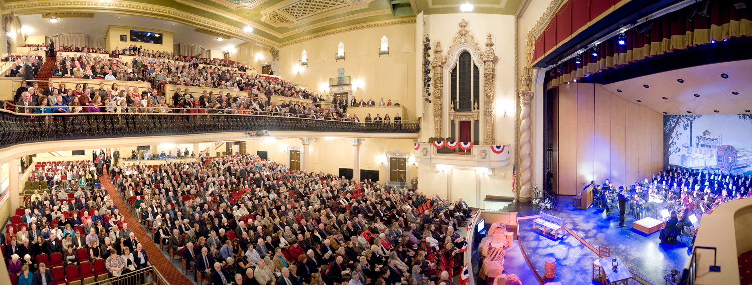 An Audience in the Saenger Theatre with the Symphony on Stage