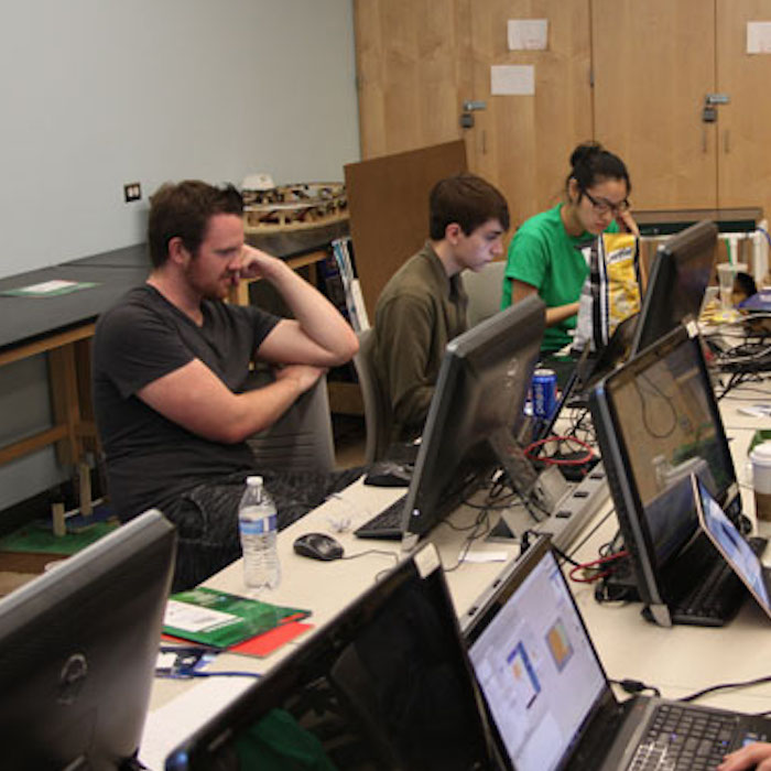 students working on a project during CodeFest
