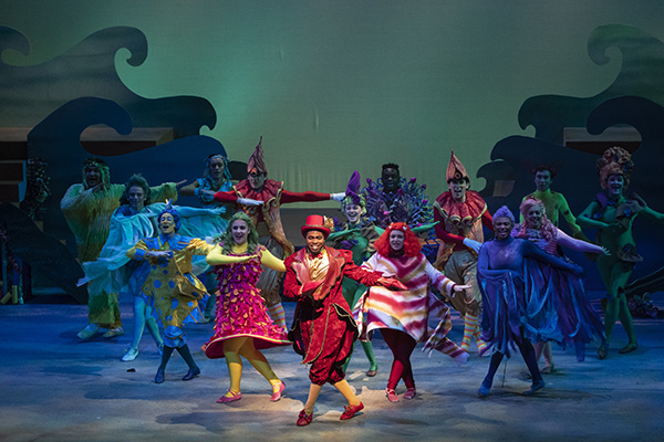 the little mermaid cast performing a scene at the center for fine and performing arts