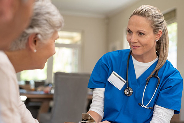 family nurse practitioner speaking with a patient